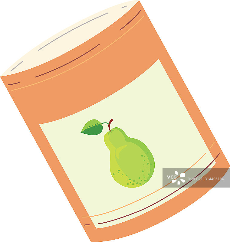罐头食品卡通在白色的背景图片素材