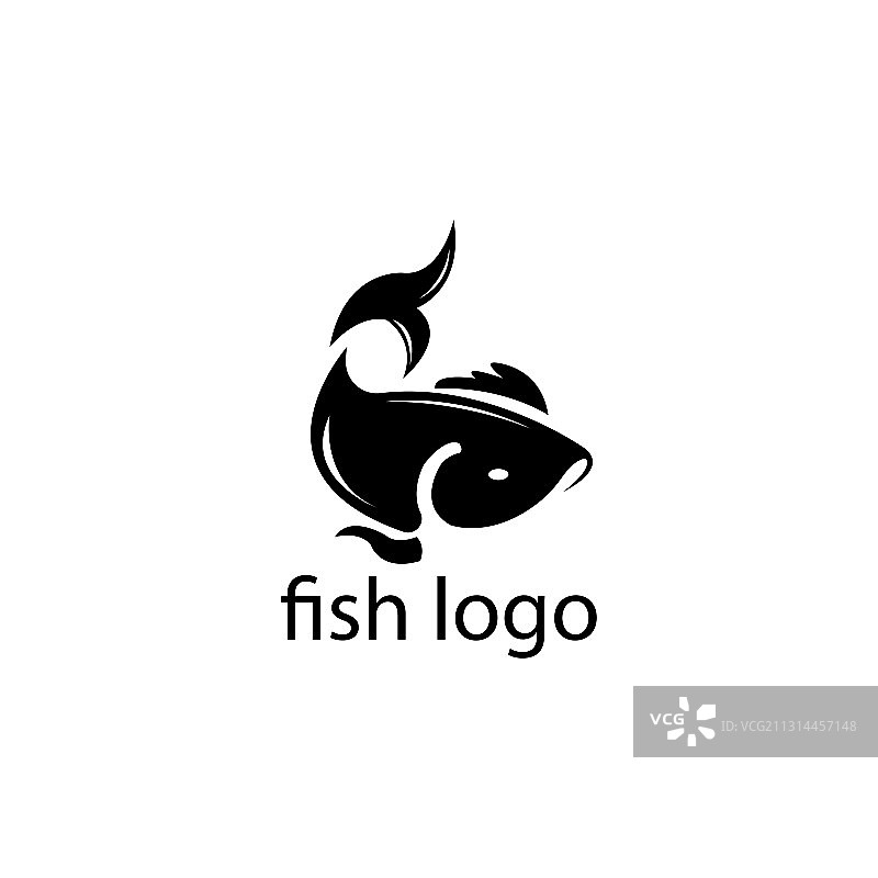 鱼标志设计孤立彩色模板图片素材
