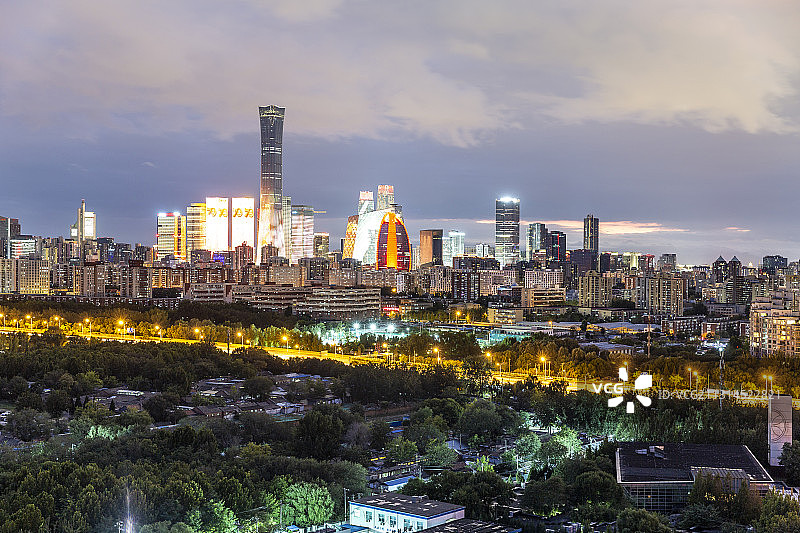 中国首都北京国贸CBD城市天际线风光摄影爬楼中国尊央视大楼夜图片素材