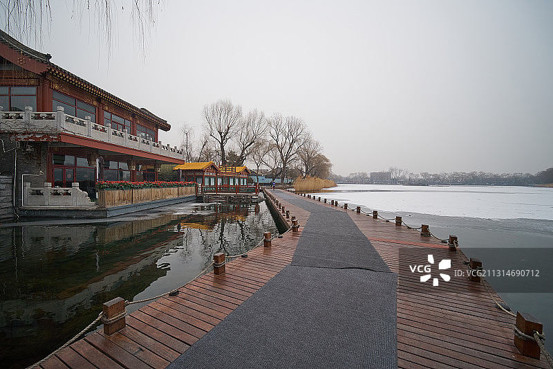 北京什刹海西海湿地公园图片素材