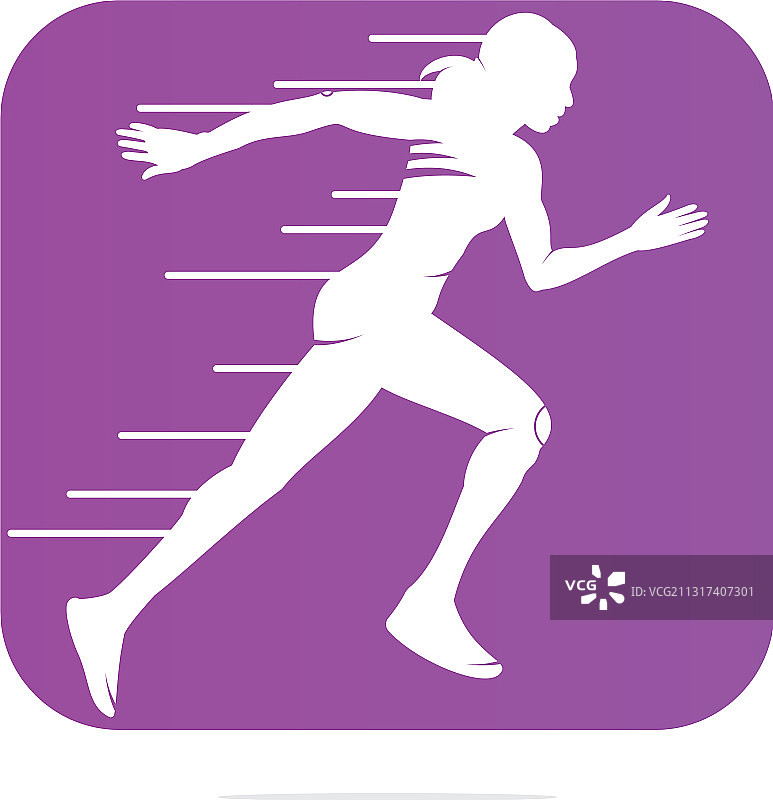 跑步女性标志设计图片素材