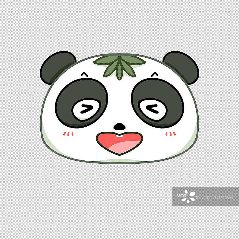 IP形象表情包吉祥物可爱熊猫设计大笑图片素材