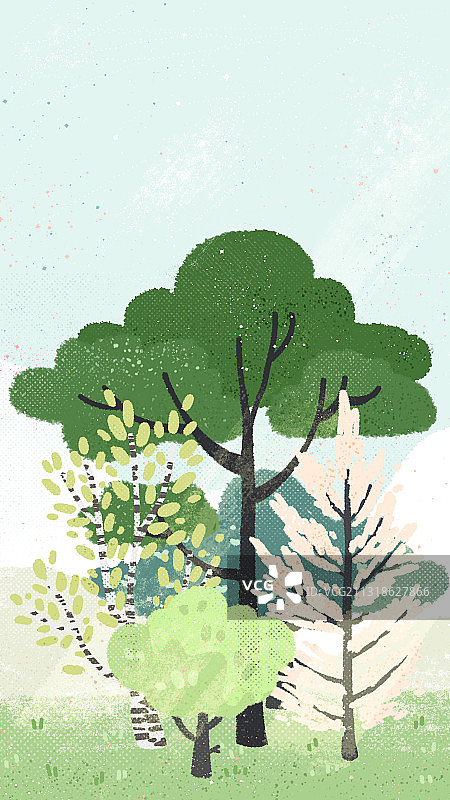 春天植树节绿色环保立春竖图片素材