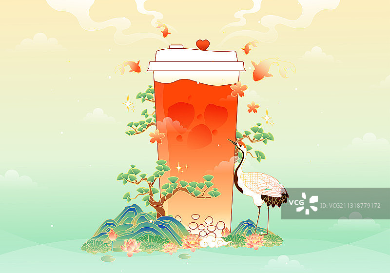 水果奶茶矢量插画图片素材
