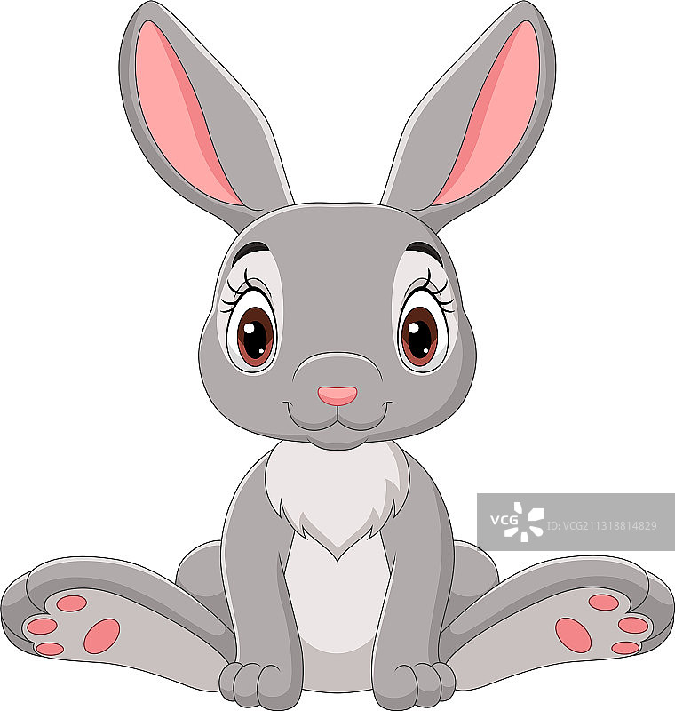 可爱的兔子卡通坐姿图片素材