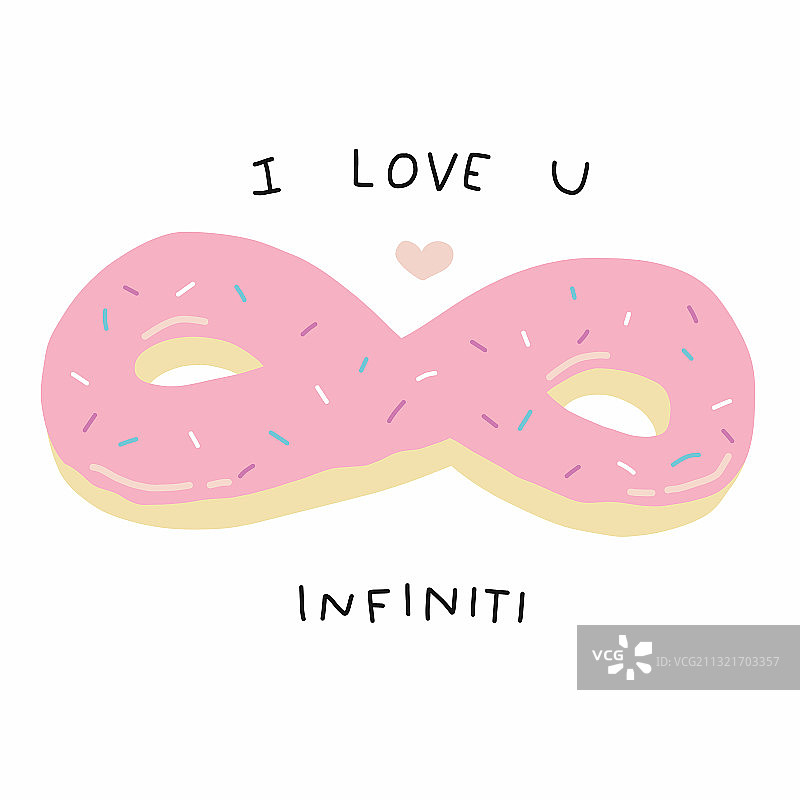我爱你英菲尼迪甜甜圈卡通图片素材