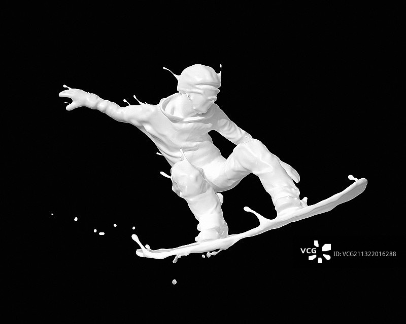 牛奶形态的人物滑雪图片素材