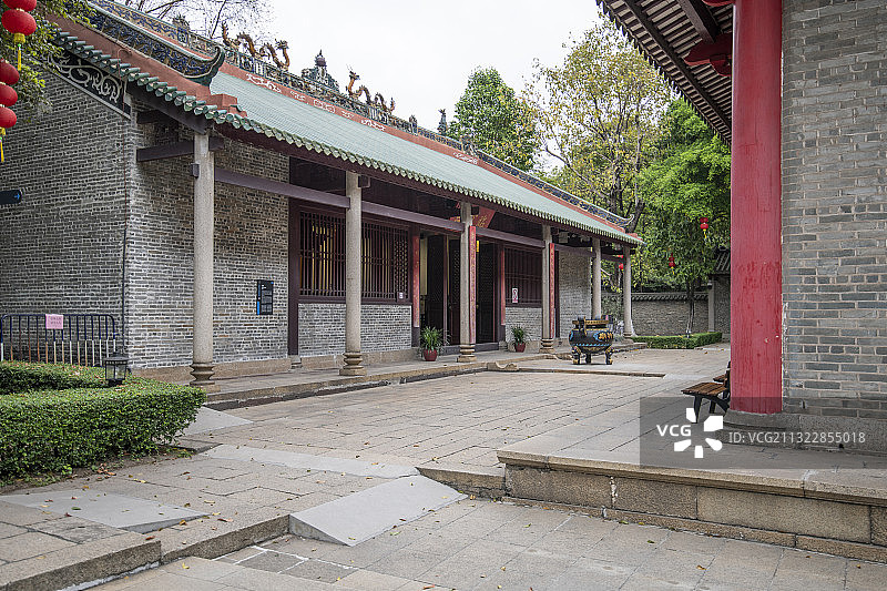 广州著名旅游景区献南海神庙的中式庭院图片素材