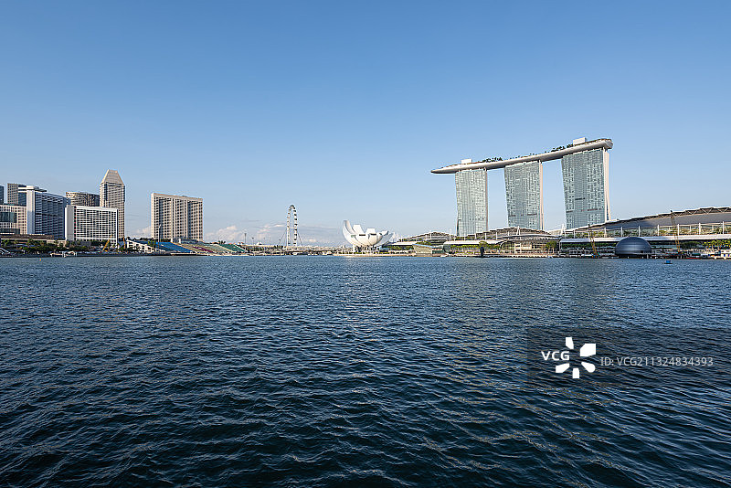 新加坡滨海湾城市天际线现代建筑图片素材