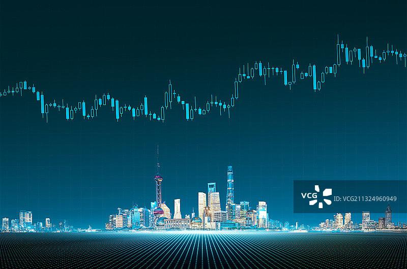 上海城市建筑金融股市图片素材