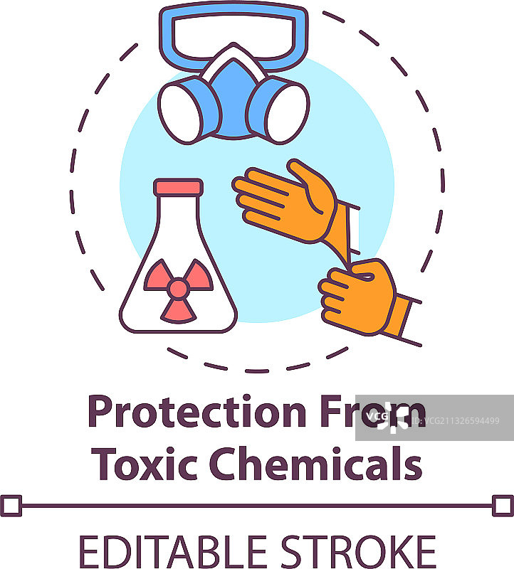 保护有毒化学品概念图标图片素材