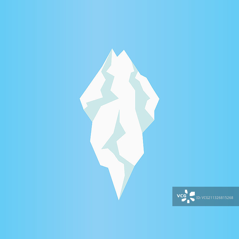 平冰山图标孤立的冰柱图片素材
