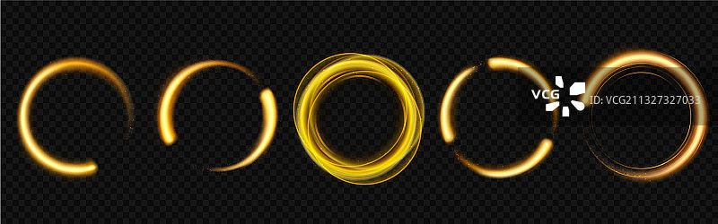 金色光圈具有闪烁的魔力辉光效果图片素材