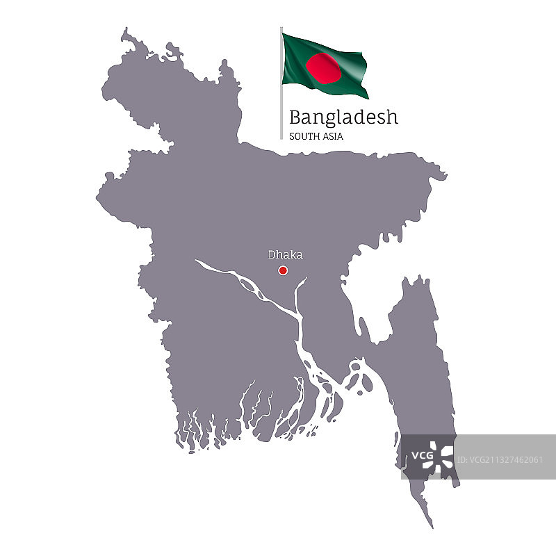 剪影孟加拉国国家地图图片素材