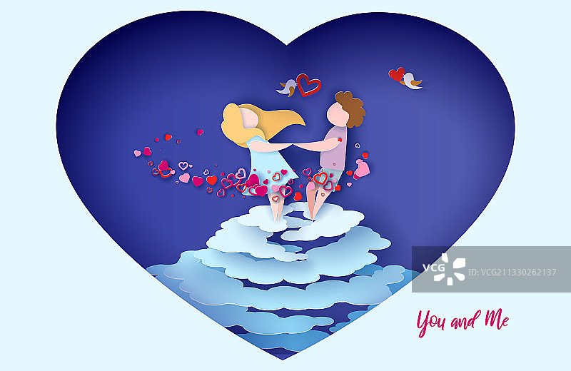情人节卡片浪漫的小情侣图片素材