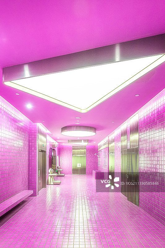 杭州星澜里：粉红色的室内建筑图片素材