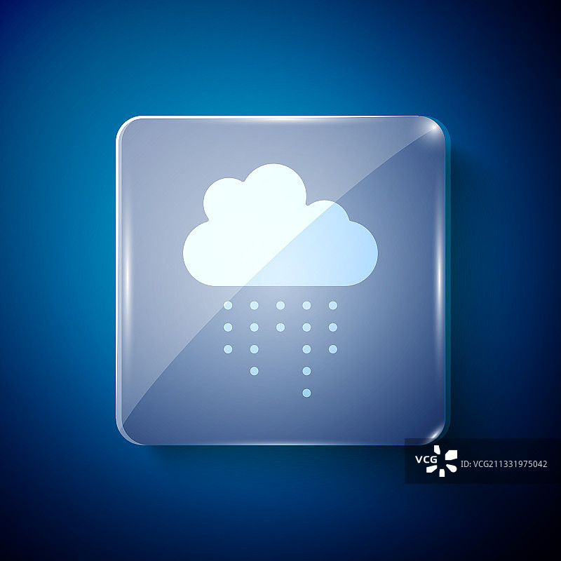 白云与雨的图标孤立在蓝色图片素材