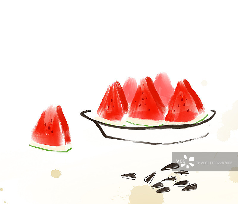 夏天水果西瓜瓜子图片素材