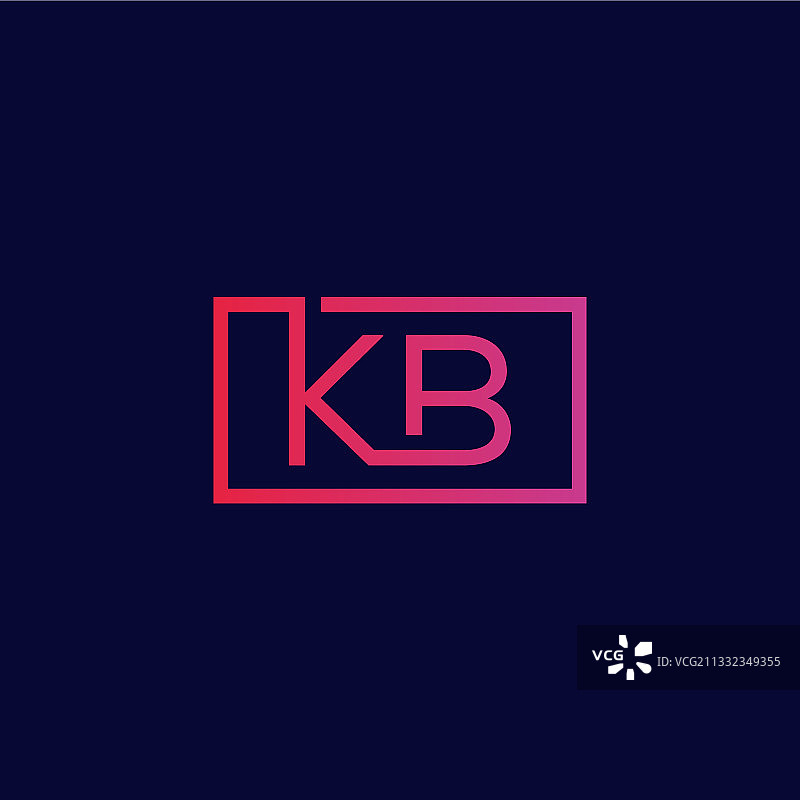创意的首字母KB方形标志设计图片素材