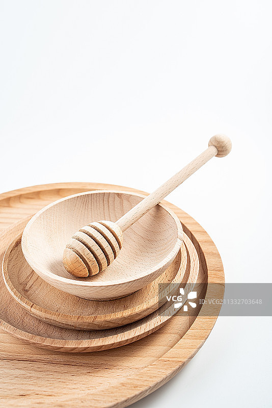 自然风环保木质餐具榉木木碟子餐盘木盘图片素材