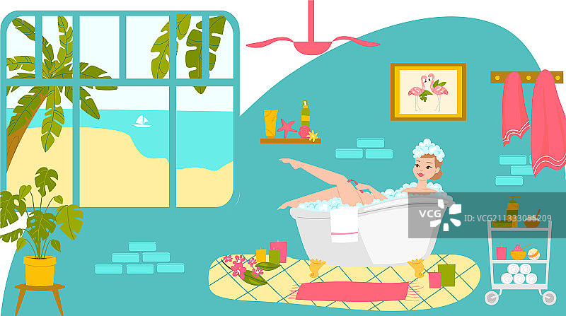 放松浴室护理肌肤女性品质休息图片素材