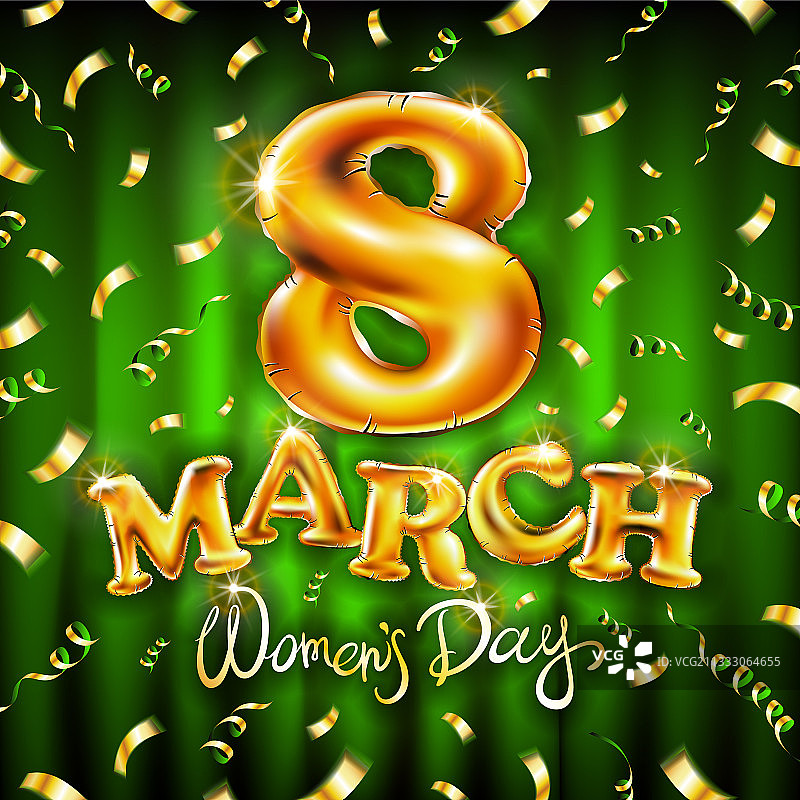 3月8日国际妇女节——黄金数字图片素材