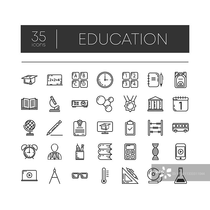 设置35行图标为现代教育图片素材
