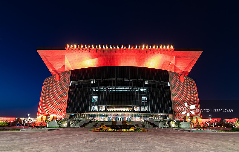 河南郑州四个中心大剧院现代建筑甲等剧场艺术殿堂图片素材
