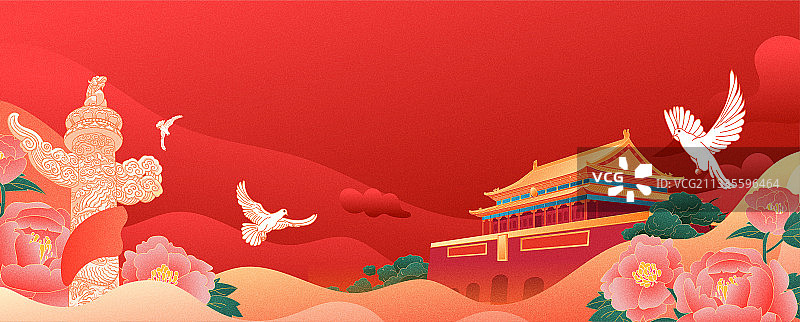 国庆节春节国潮北京天安门图片素材
