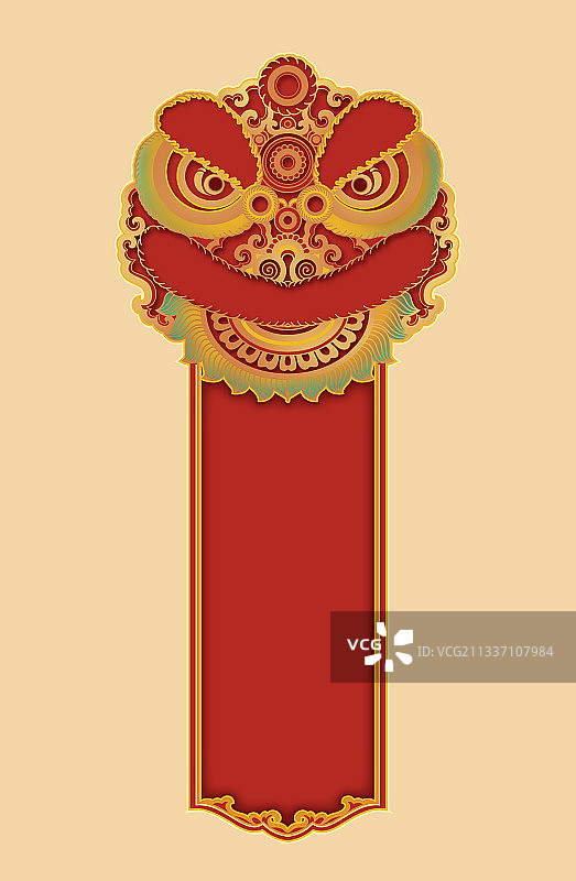 中国传统的舞狮元素图片素材