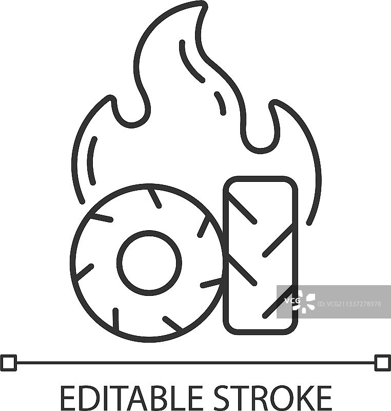 燃烧轮胎线性图标图片素材