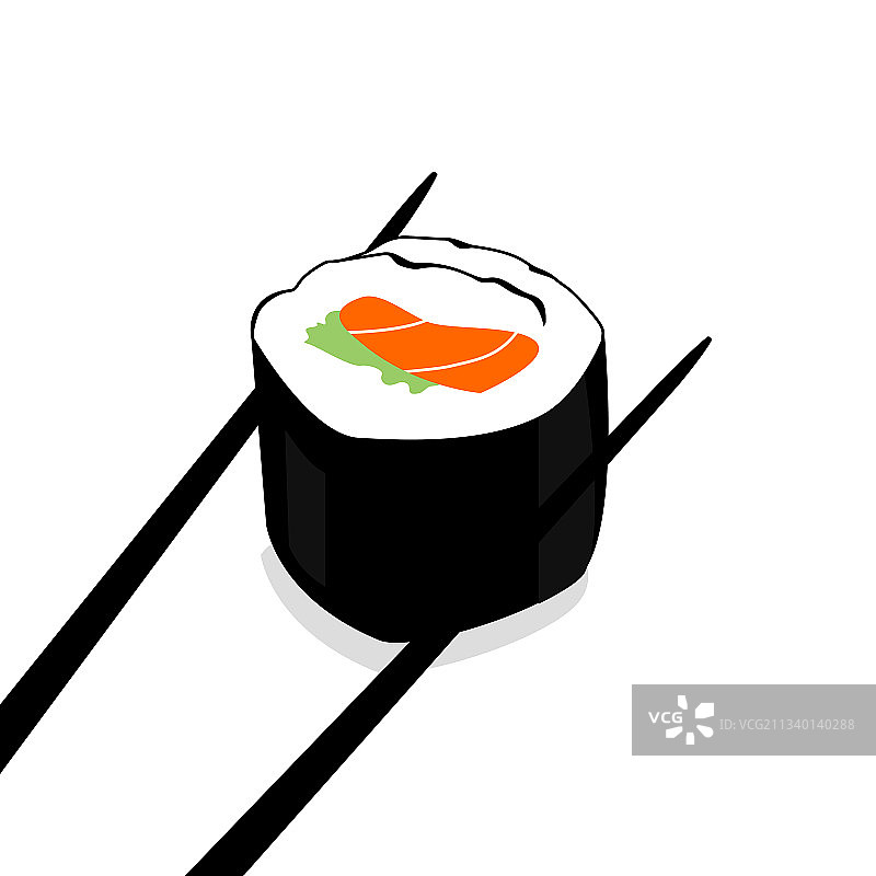 筷子夹寿司卷木筷子图片素材