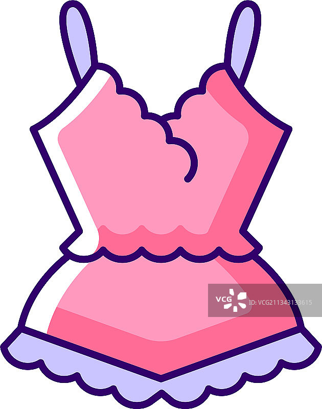 蕾丝睡衣粉色RGB颜色图标图片素材
