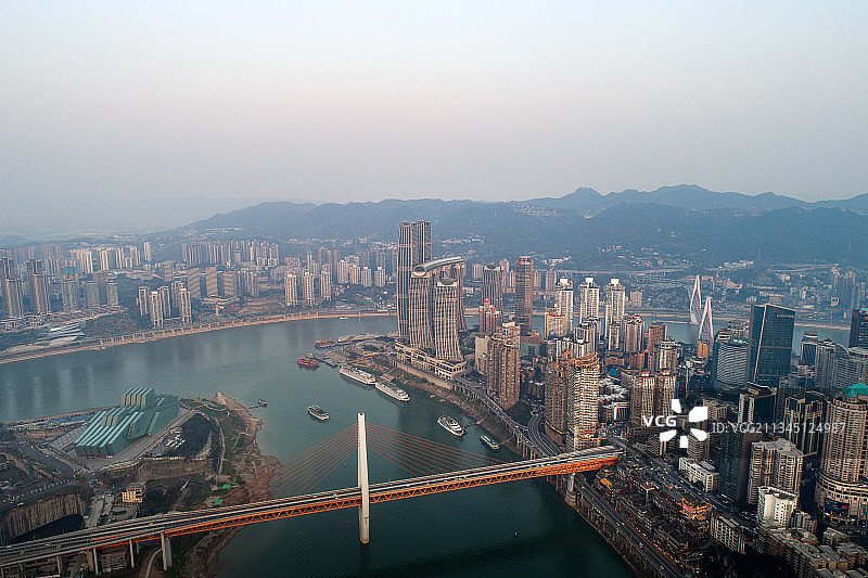 重庆市高视角城市天际线图片素材