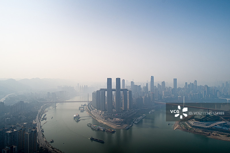 重庆市高视角城市天际线图片素材