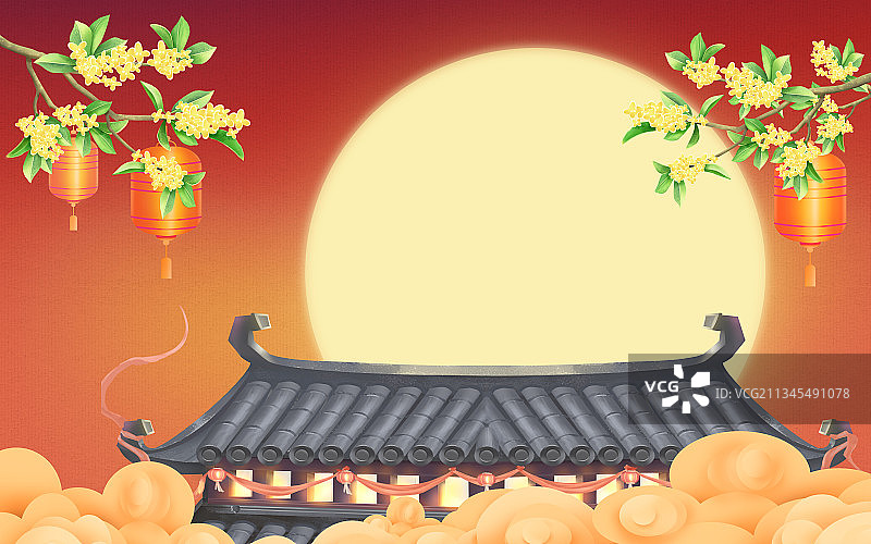 中国风中秋节喜庆节日背景图片素材