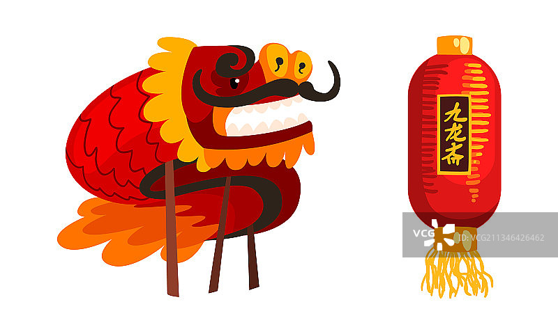 中国新年装饰元素设红色图片素材