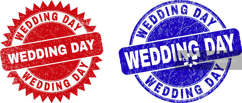 婚礼日圆和玫瑰花结印章用图片素材