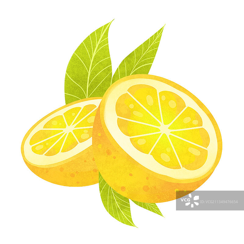 手绘柠檬插画图片素材