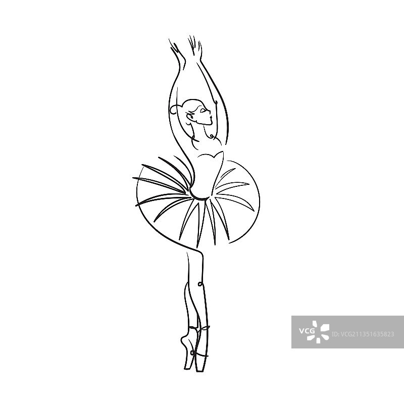 穿着芭蕾舞短裙和尖头鞋的芭蕾舞者图片素材