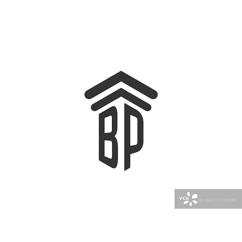 Bp首字母为律师事务所logo设计图片素材