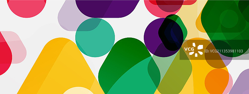 彩色气泡和圆形几何形状图片素材