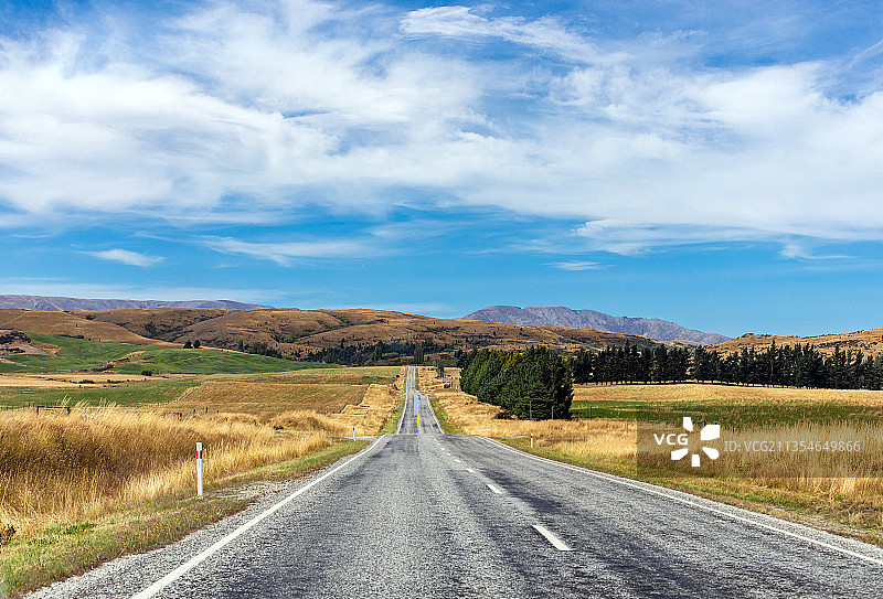 新西兰南岛草原公路汽车广告背景图图片素材