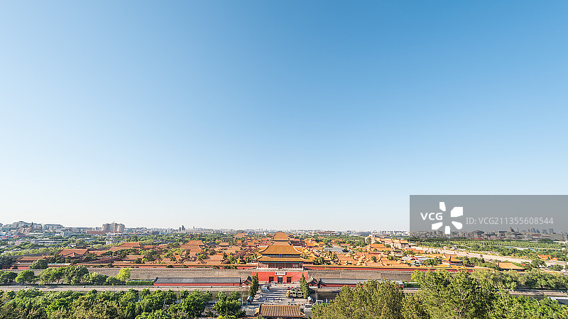 俯瞰中国北京故宫全景图片素材