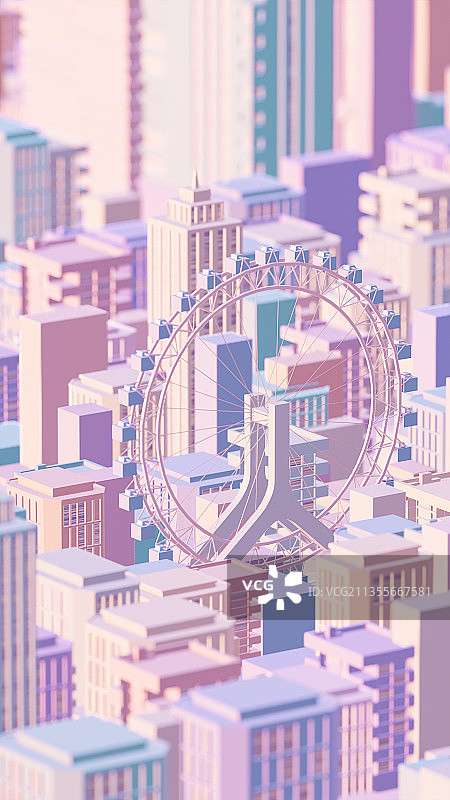 3D梦幻中的城市插图壁纸图片素材