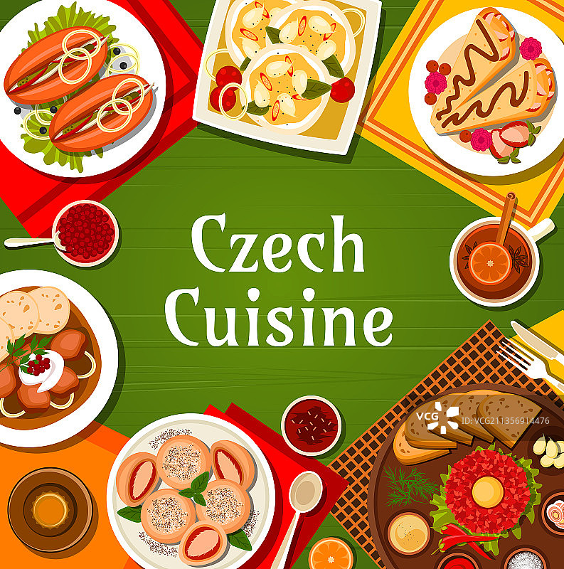 捷克美食套餐及菜肴菜单涵盖图片素材