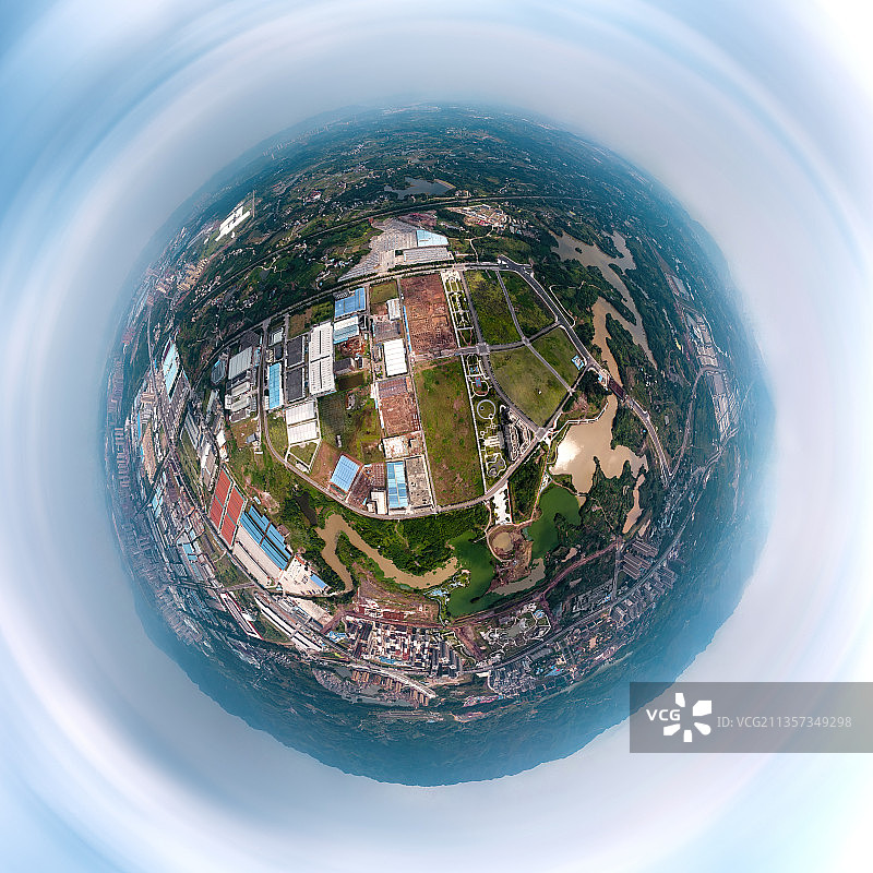 长江重庆江津段风光-双幅工业园区图片素材