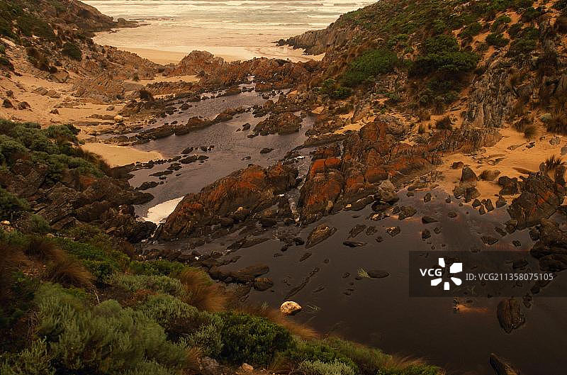 蛇泻湖，弗林德斯追逐国家公园，袋鼠岛，南澳大利亚，澳大利亚，大洋洲图片素材