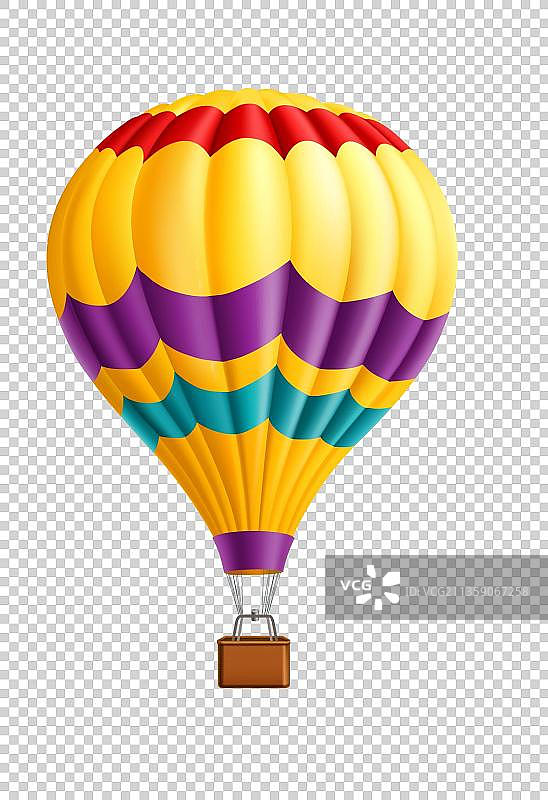 卡通彩色的热气球元素图片素材