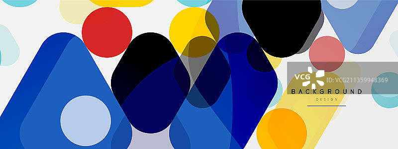 彩色气泡和圆形几何形状上图片素材